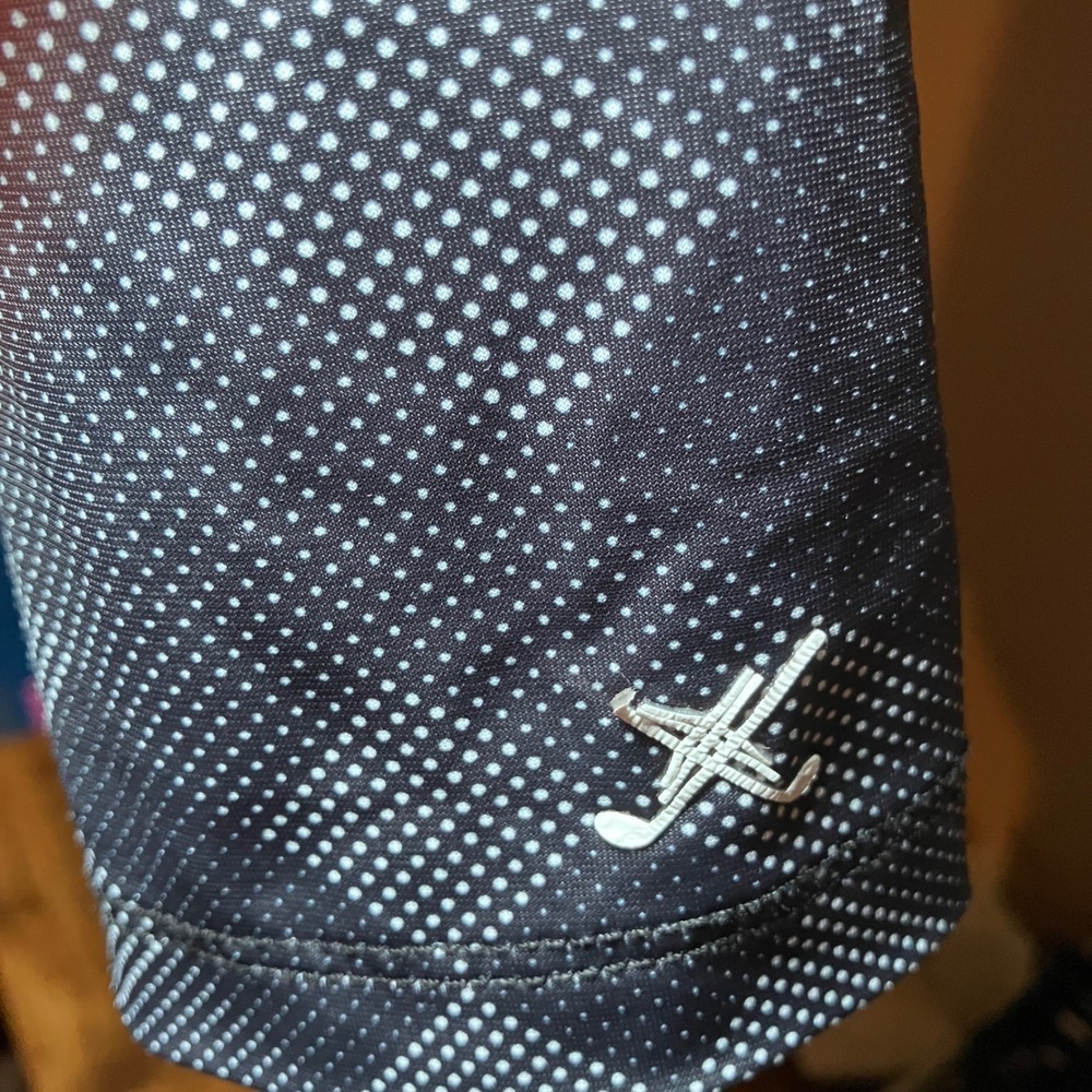 Kenneth Cole Golf Polo Shirt Mens XL Gray Geometric Print Performance - Picture 2 of 7